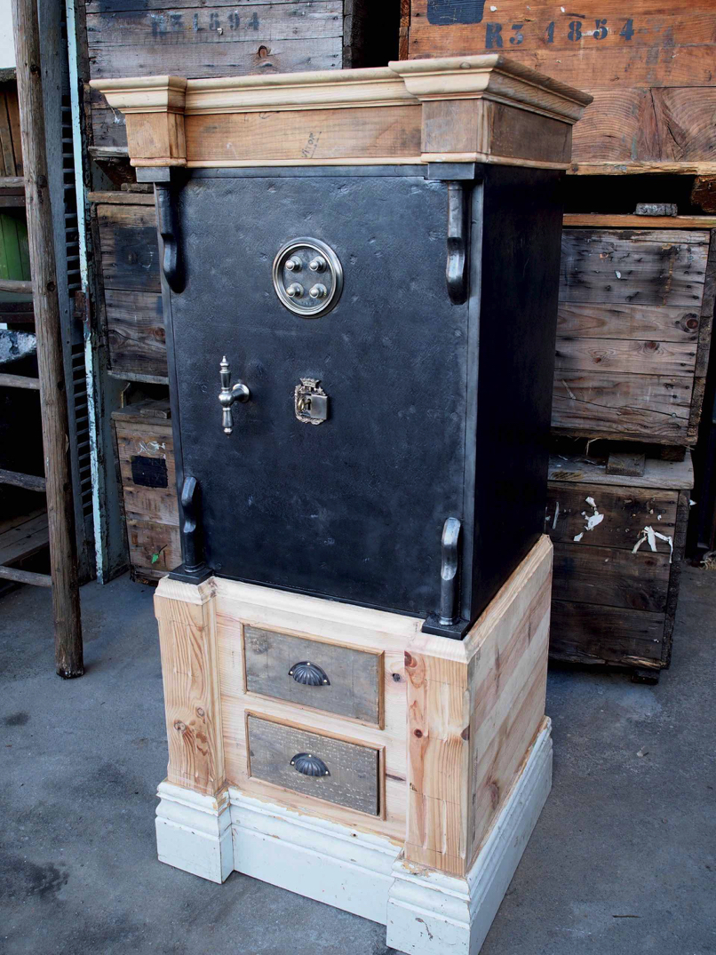 Coffre Fort En Métal Ancien - Boîte Vintage Avec Serrure - Déco Industriel Ou Rangement